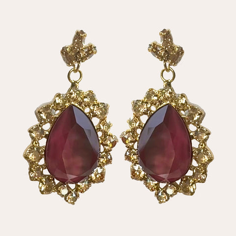 Royal pendants with burgundy red drops